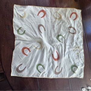 Beige lucky horseshoe scarf